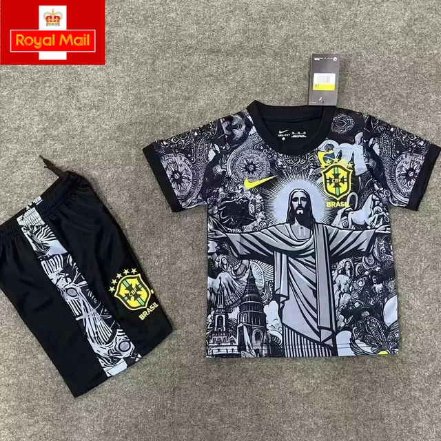 kids-brazil-jesus-christ-the-redeemer-football-jersery-training-kits