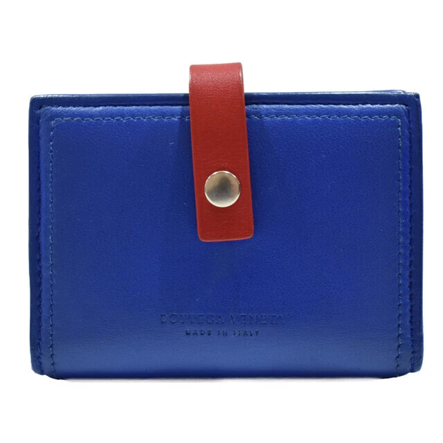 Box With Cloth Bag Bottega Veneta Card Case Leather Blue Red Business Hold vtT03