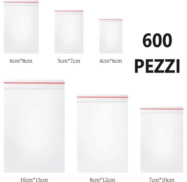 Bustine Trasparenti 100 Bustine Zip Trasparenti 4x6 5x7 12x15 - Main Image