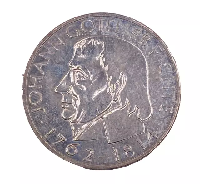 5 Deutsche Mark 1964 Johann Gottlieb Fichte 625er Silber