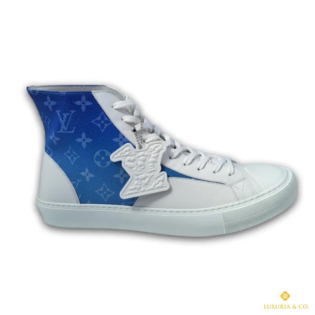 Louis Vuitton Men's Blue Monogram Camo Tattoo Sneaker Boot 10.5 US
