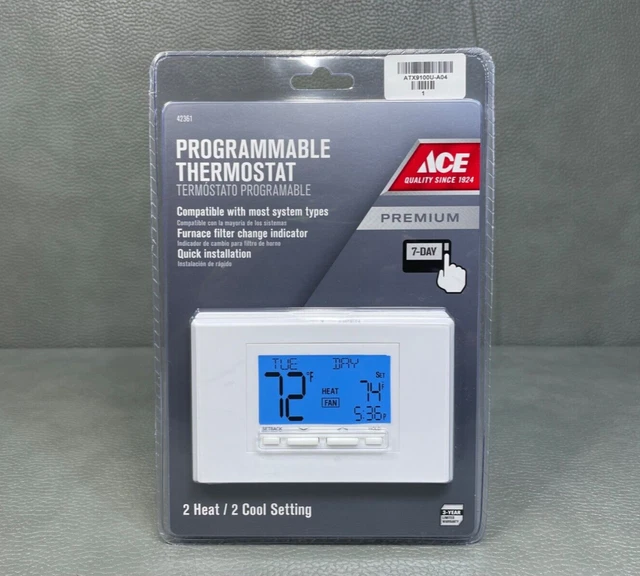 ACE HARDWARE PREMIUM 7Day Programmable Thermostat 42361 28.95 PicClick