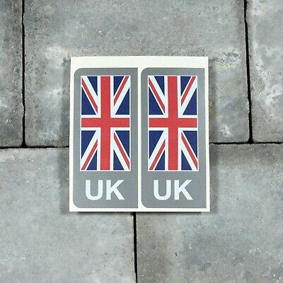 2 x Union Jack UK British Flag Vinyl Stickers Number Plate Brexit - SKU-UV4028