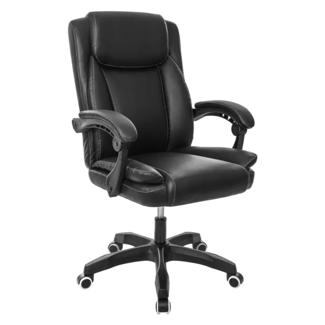 Executive Office Chair Lumbar Support Adjustable PU Leather Computer Desk Chair