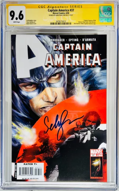 Sebastian Stan Signed CGC Signature Series Graded 9.6 Marvel Captain America #37