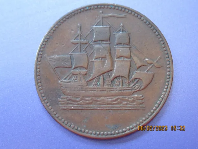 Early 1800s  SHIPS COLONIES & COMMERCE 1 Inch Diameter Token