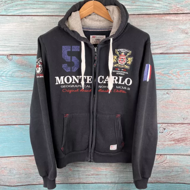 Womens Geograpical Norway Monte Carlo Limited Edition Hoodie Size Large Blue