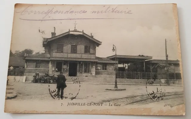 CPA Joinville le Pont , La Gare (Correspondance Militaire)