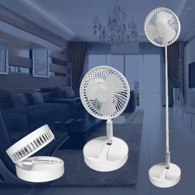 Cordless Telescopic Folding Fan Cooling Wireless Portable Rechargeable Fan