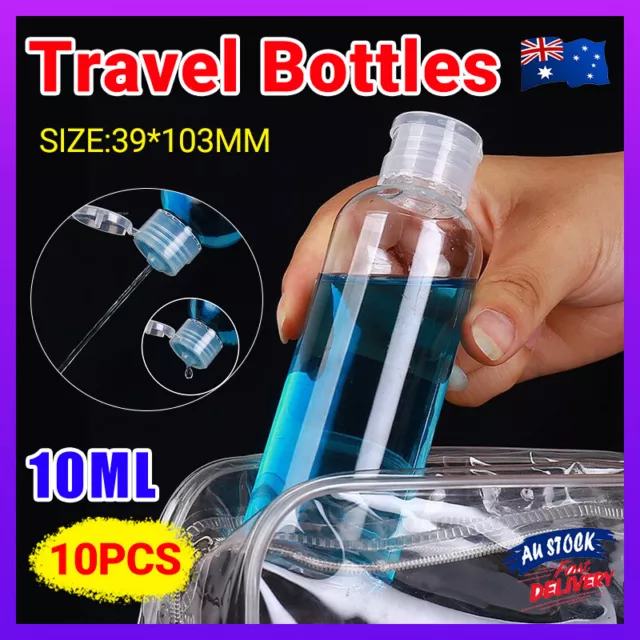 10PCS100ML Transparent Plastic Bottle Travel Shampoo Cosmetic Container Flip Cap