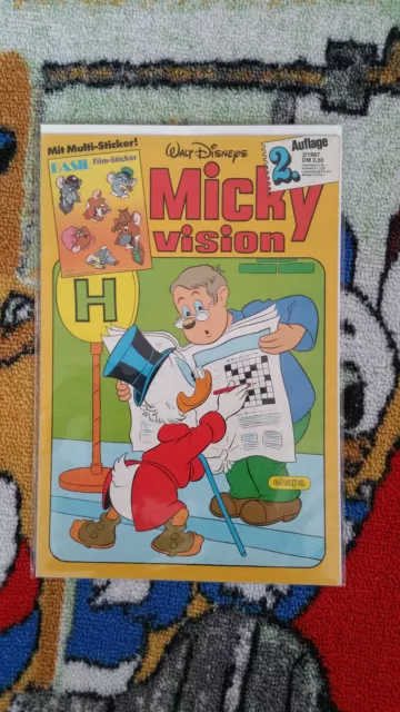 Micky Vision Nr.2 1987  2. Auflage Mit Aufkleber