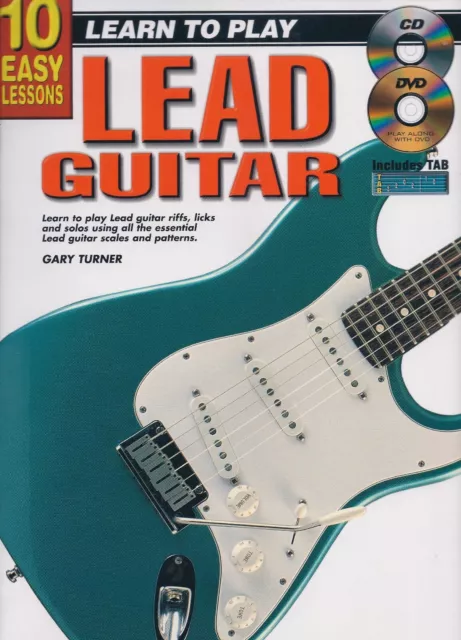 How To Play Electric Guitar Music Tutor Book CD & DVD 10 Easy Lessons -G2~