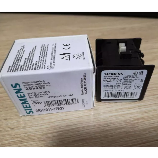 SIEMENS 3RH1911-1FA22 Auxiliary Contact New One Free Shipping 3RH19111FA22