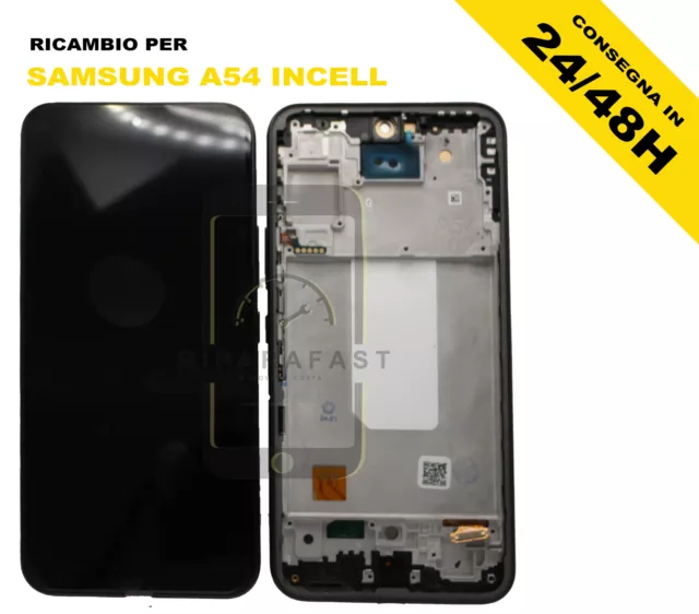 Lcd Display Per Samsung Galaxy A54 5G Sm A546 Incell Con Frame Touch Screen Nero