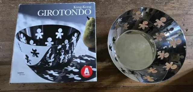 Alessi Girotondo Pierced Basket / Fruit Bowl - (AKK04) Mirror Polished Steel