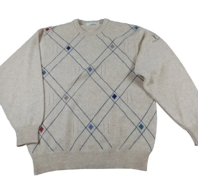 LYLE & SCOTT Men's Beige 100% Lambswool Crew Neck Sweater Size Small ...