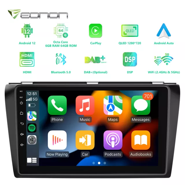 Android 12 Car Stereo Radio GPS for BMW 3 Series E46 Touring Apple