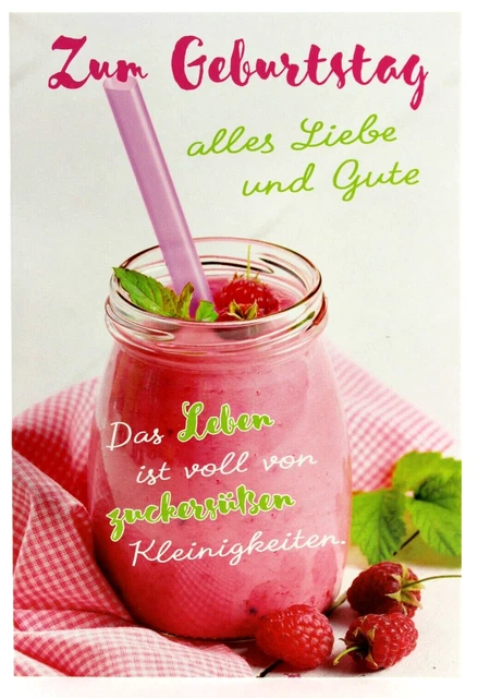 GEBURTSTAGSKARTE MIT SPRUCH Zucker Karte Geburtstag Glückwunschkarte