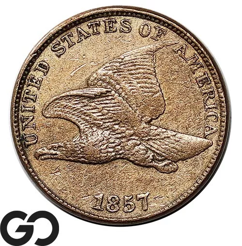 1857 Flying Eagle Cent Penny, Choice Uncirculated/BU Tough Coin to Find!
