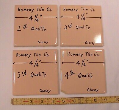 1 pc. Suntan - Pink: 4-1/4" Glossy Ceramic Tile; by Romany Co. Used from 1950's