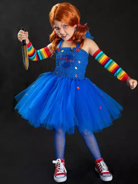 Cosplay Good Guys Chucky Kids Dress Halloween Girls Tutu Skirts Masquerade Suits