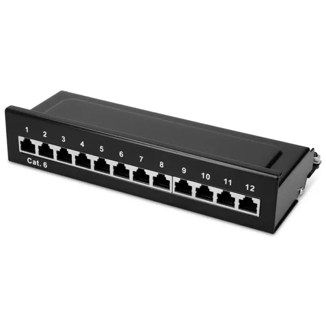 kwmobile Patch Panel 12 Porte 1 Gbit/s - Pannello Patch Cat 6 schermato - Dis...