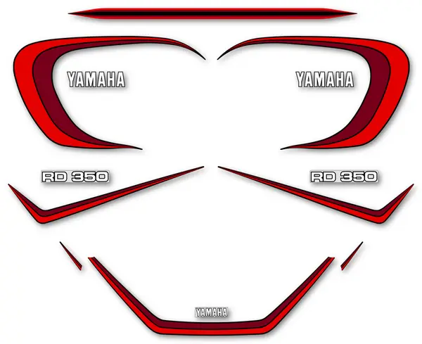 YAMAHA RD 350 LC 4L0 - Kit Sticker decals - 4LO RDLC 1980-81 - Red