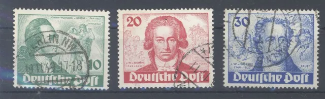 Berlin Mi.Nr. 61-63 Goethe 1949 gestempelt (4747)