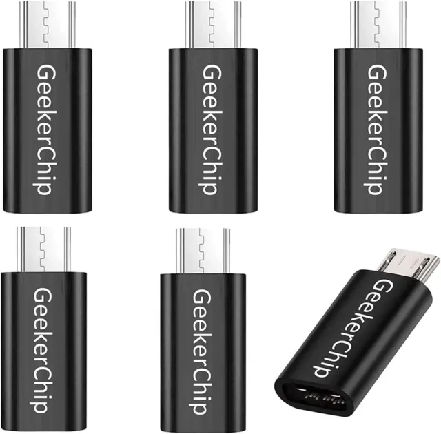 GeekerChip USBC Type Female to Micro USB Male Adapter 6Pack,USB C to Micro USB A