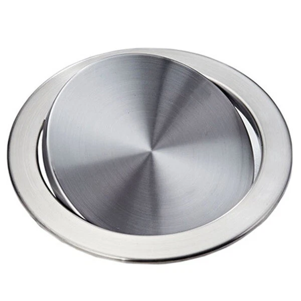 Stainless Steel Garbage Flap Lid Trash Bin Cover Flush Built-in Balance Swi