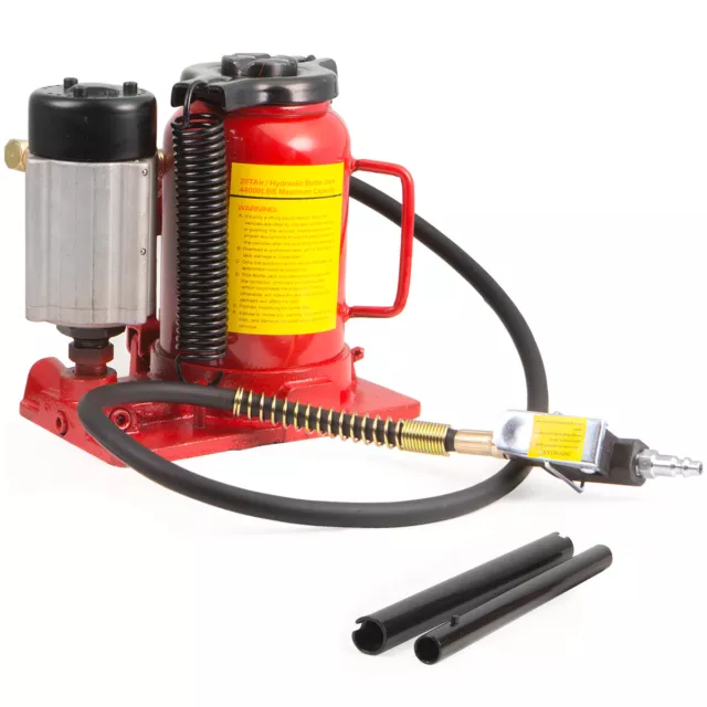 20 Ton Air Manual Power Over Hydraulic Portable Low Profile Bottle Jack Lift