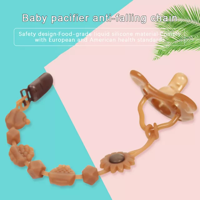 Baby Anti-drop Appease Pacifier Chain Clips Silicone Teeth Grinder Silicone Toy
