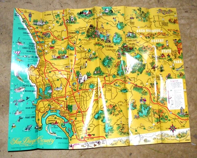 VINTAGE LOVELY CARTOON Map Maps - Vintage Lovely Cartoon Map Maps San Diego Old.webp