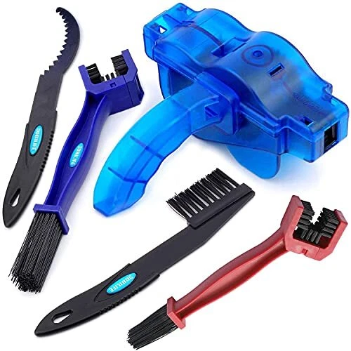 Kit Nettoyage Chaîne Vélo WJMY – 5 Pièces, Brosses Et Grattoir – Pour VTT, Route, Ville