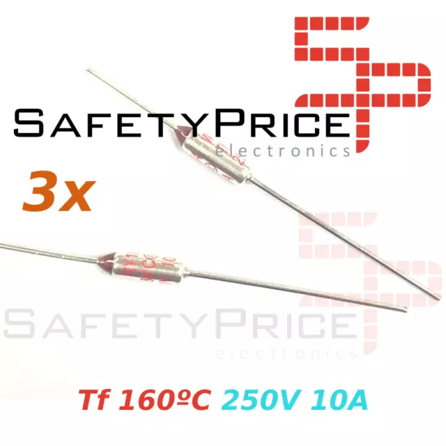 3x Thermique Fusible Thermique Tf 160C 250V 10A 160ºC RY-160