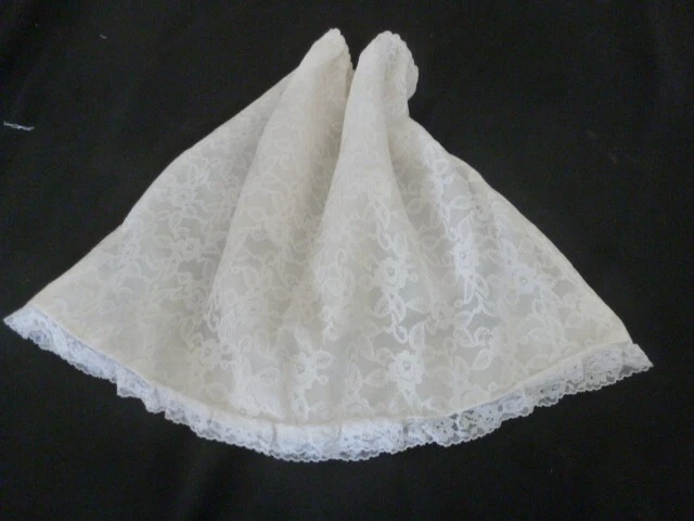 Jupon Vintage En Dentelle Blanche - Taille élastique 36/38/40 - Longueur ~50 Cm - Occasion En Bon état