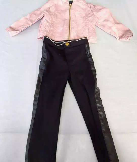 LOT Osh Kosh Pink Pleather Leather Motto Girls Jacket 2T Pants Genuine Kids