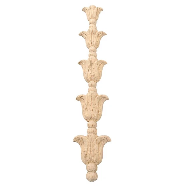 Wood Corner Onlay Applique Unpainted Frame Decal For Decor S K5A9