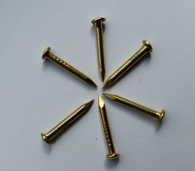 15mm (5/8") ESCUTCHEON PINS TACKS CHOOSE QTY ELECTRO BRASS FREE P&P 3