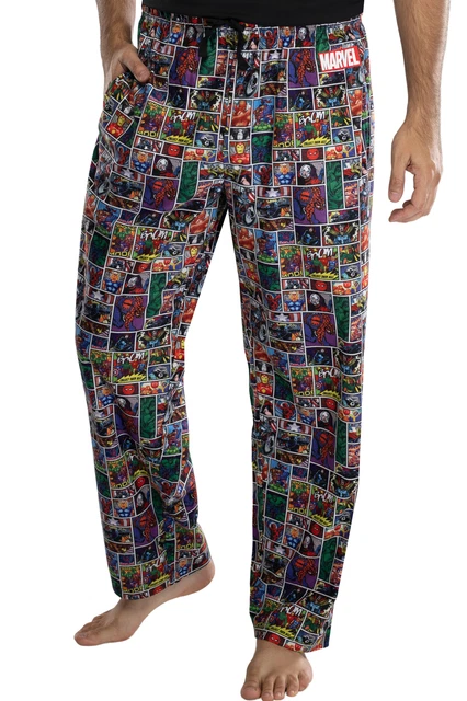 Marvel Comics Mens' Vintage Avengers Comic Book Page Pajama Pants