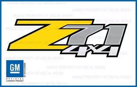 2 - Z71 4x4 Yellow FY Chevy 07<->13 Decal Sticker Parts Silverado GMC Sierra
