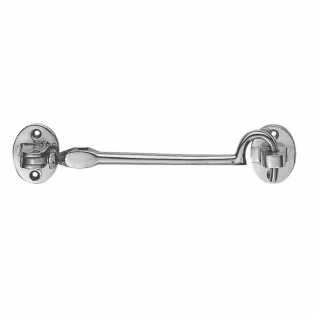 Carlisle Brass Cabin Hook Catch Silent Pattern CHROME Hook and Eye Heavyweight