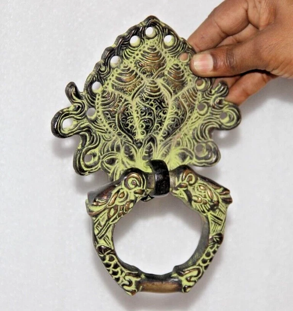 Poignée Vintage En Laiton Fait Main - Modèle Unique Rare, 2 Pièces, Période 1900-1940, Inde