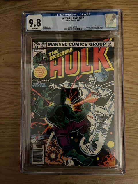 Incredible Hulk # 250 CGC 9.8 White Pgs, Silver Surfer App + FF, Subby, Sabra+