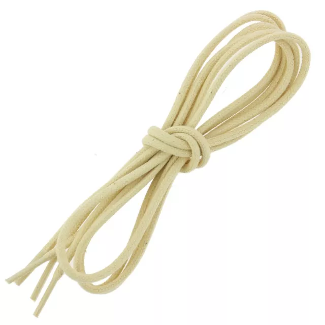 Les Lacets Français. Lacets ronds et épais. 3MM, Coton. Jaune Paille.  -