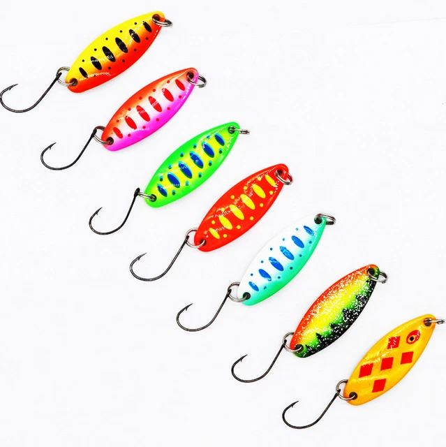 10pcs 3.5g Trout Spoon Metal Fishing Lures Spinner Baits Bass Tackle Colorful