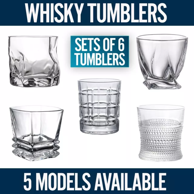 6 Pcs Set Whisky Glasses Tumblers for  Scotch Whiskey Vodka Spirit Glass