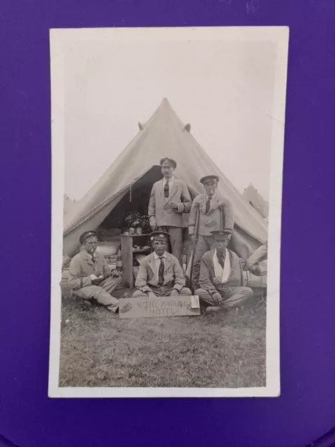 WW1 P.C. Wounded British Soldiers.Whiz Bang Hotel.Various Regiments 🇬🇧