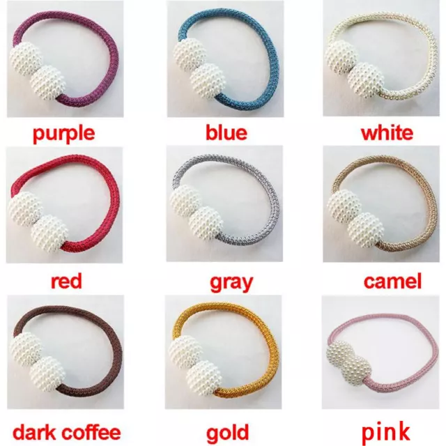 Curtain Strap Buckle Holder Magnetic Pearl Beads Tie Backs Clips Home Decoration