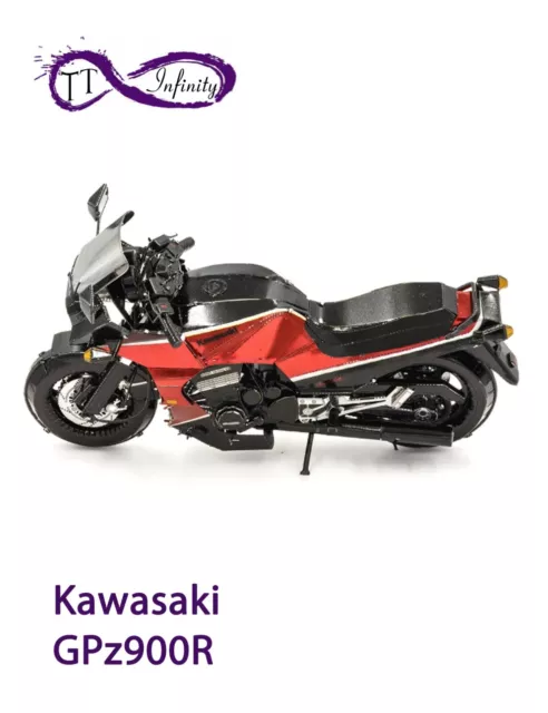 Metal Model Kawasaki GPz900R Motorbike Red 3D Laser Cut Metal DIY Kit Hobby Gift 3